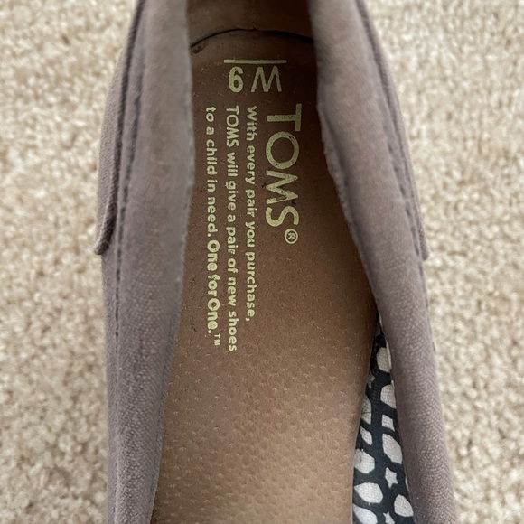 TOMS Canvas Peep-Toe Wedges - Picture 5 of 5